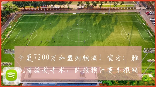 今夏7200万加盟利物浦！官方：雅凯将接受手术，队报预计赛季报销